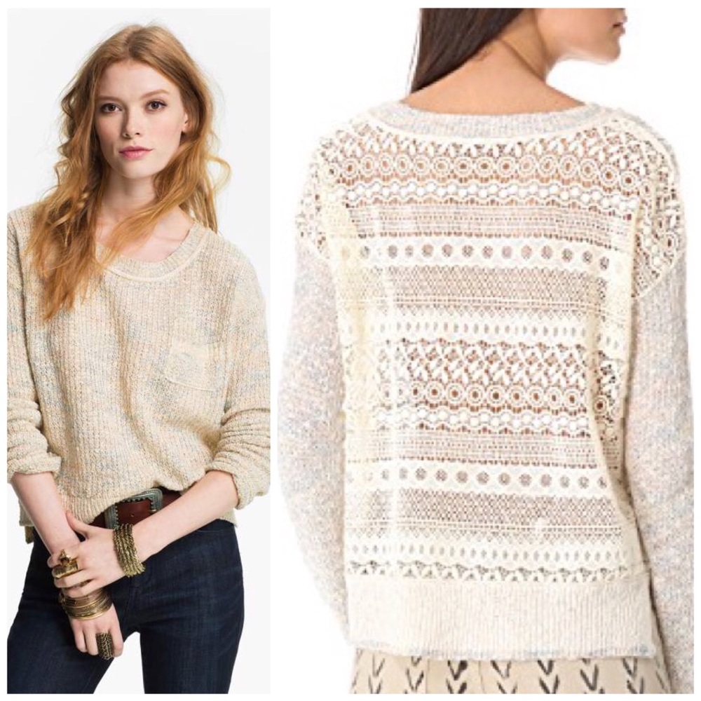 Free People ‘Sweet Jane' Lace Back Sweater